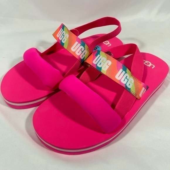 UGG Kids Zuma Sling Girls Sandals Pink Strappy Size 6 - Picture 2 of 8